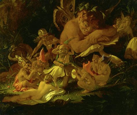 Puck and Fairies, A Midsummer Night's Dream, 1850 Painting by Joseph Noel Paton - Pixels