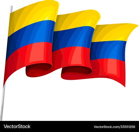 Waving ecuadorian flag on pole as country Vector Image