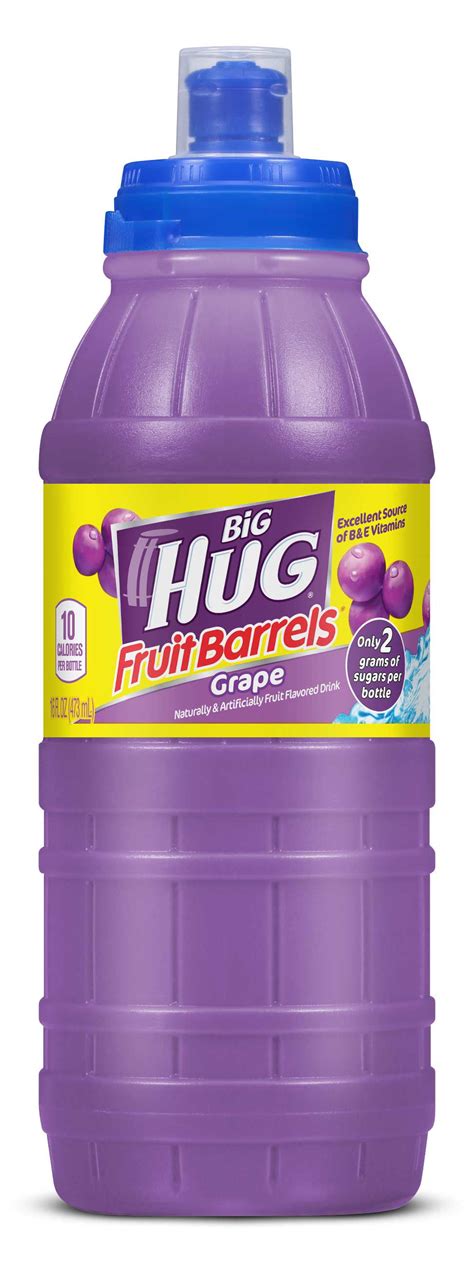 Buy Big Hug Fruit Barrels Sports Cap Grape Fruit Flavored Drink, 16 Fluid Ounce -- 24 per case ...