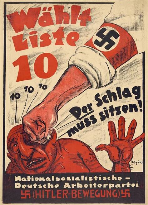 Nazi Party Anti-semitic Poster Art Print by Everett