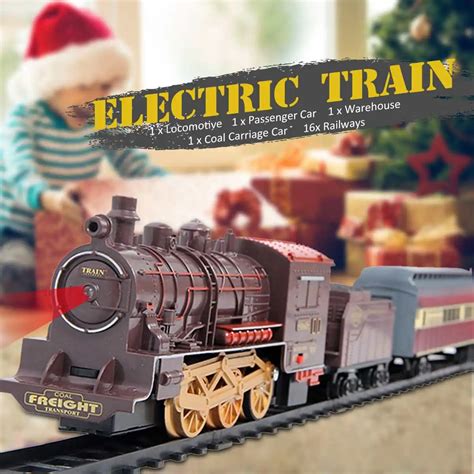 Electric Dynamic Steam Track Train Set 4Cars Simulation Passenger ...