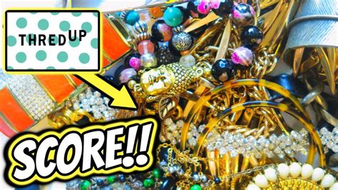 5 lbs ThredUp Jewelry Unboxing | Goodwill Blue Box Jewelry | Jewelry ...