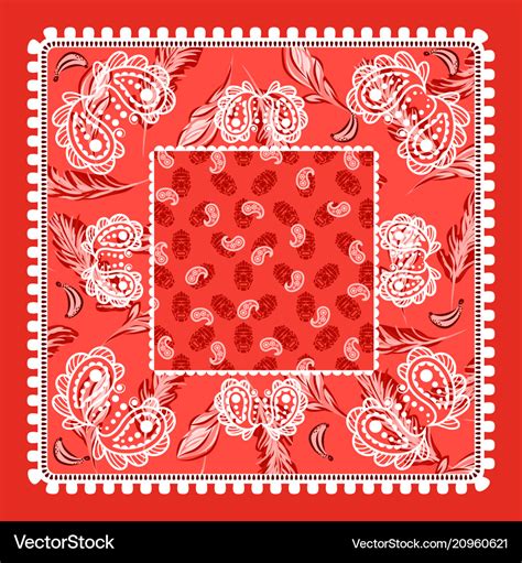 Bandana red paisley design Royalty Free Vector Image