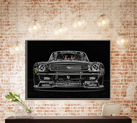 Ford Mustang poster Classic Car Print Ford Mustang Art | Etsy