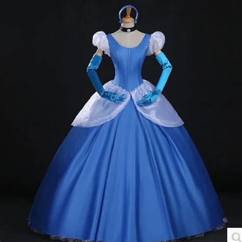 blue cinderella dress for women movie costume adult cinderella costumes dress for woman cosplay ...