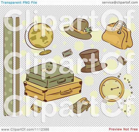 Clipart Vintage Travel Border And Design Elements - Royalty Free Vector Illustration by BNP ...