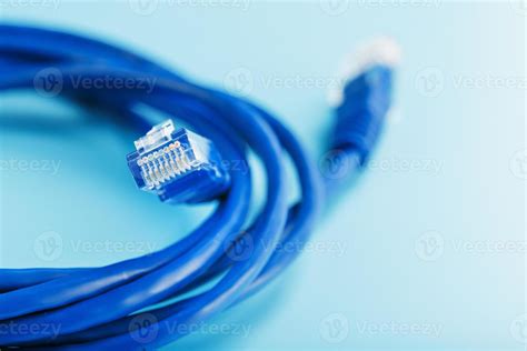 Two Ethernet Cable Connectors Patch cord cord close-up isolated on a ...