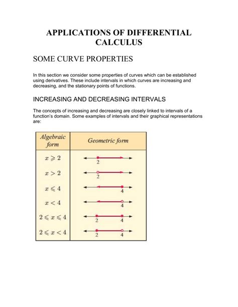 applications of differential calculus