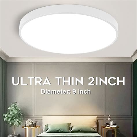 LED Ceiling Mount Light Fixture, 9 inch/ 12 inch Super Bright LED Flush Mount Ceiling Light for ...