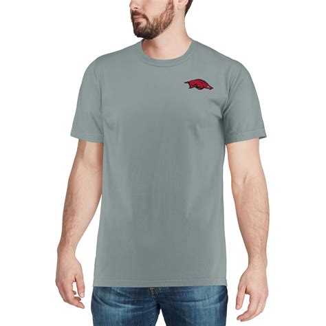 Arkansas Razorbacks Gray Comfort Colors Football Helmet T-Shirt