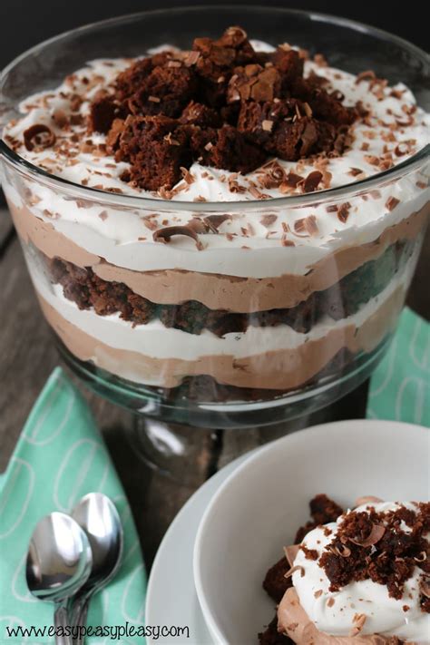 Deliciously Easy Chocolate Brownie Trifle - Easy Peasy Pleasy