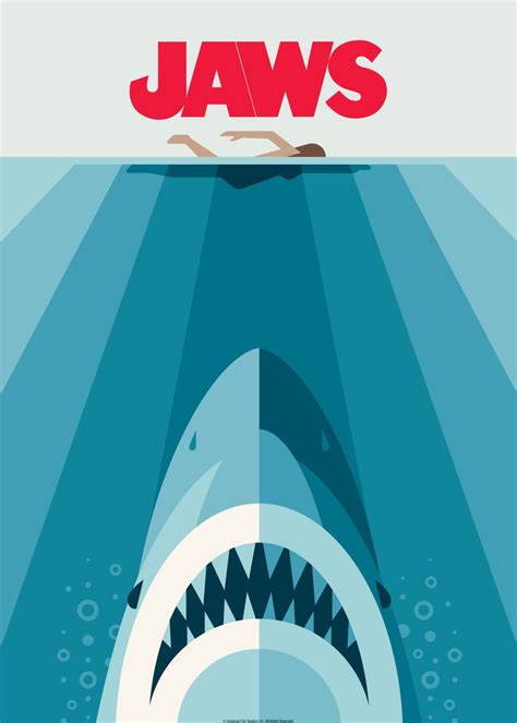 'JAWS minimal' Poster, picture, metal print, paint by JAWS movie | Displate