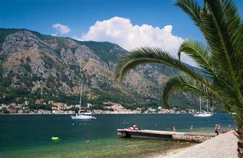 Kotor beach, Montenegro editorial stock photo. Image of kotorska - 57525213