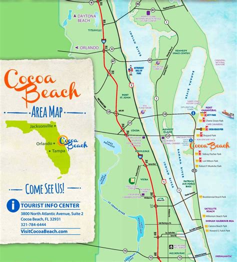 Cocoa Beach Tourist Map - Coco Beach Florida Map | Printable Maps