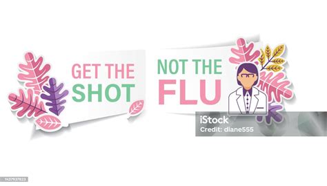 Flu Shot Sticker On A Transparent Background Stock Illustration ...