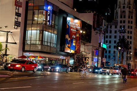 Hollywood Boulevard Nightlife, in the Best Light. Editorial Image ...