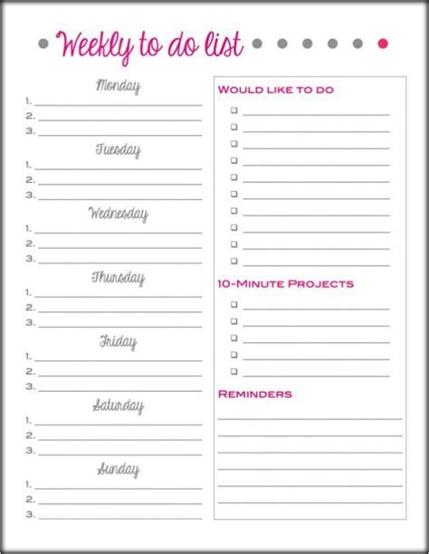 Get organized with a weekly to do list | To do lists printable, Planner organization, Weekly ...