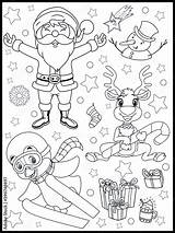 Coloring Book Page With Animals For Christmas  Black sketch template