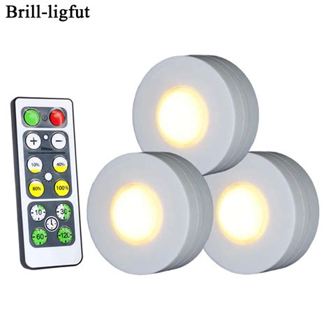 Dimmable Touch Sensor Under Cabinet Light LED Puck Lights Wireless ...