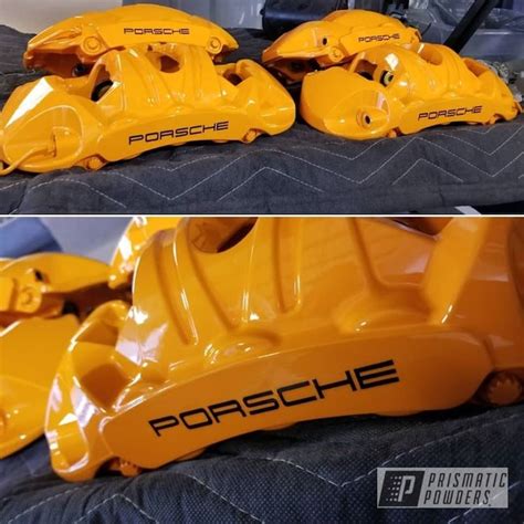 Custom Porsche Brake Calipers with Juju Orange | Prismatic Powders