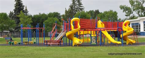 Chinook School Yellow Slide Playground - calgaryplaygroundreview.com