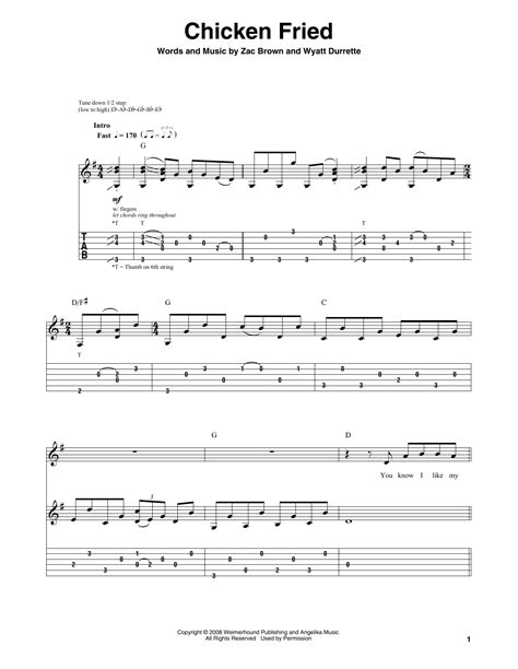 Chicken Fried by Zac Brown Band - Guitar Tab Play-Along - Guitar Instructor