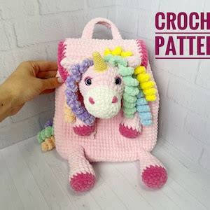 Unicorn Backpack Pattern, Crochet Kids Backpack - Etsy