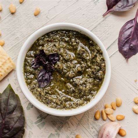 Small Batch Purple Basil Pesto - A Flavor Journal