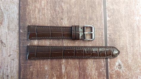 Brown Full Grain Crocodile Leather Strap For Orient Bambino Watch – VGreen