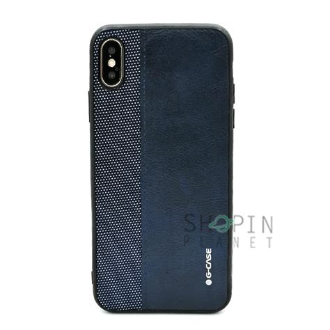 iPhone XS Max Dotted Pattern Leather Case by G-Case - Blue in Pakistan