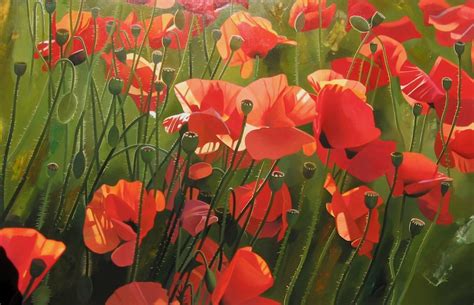 Poppies Painting Canvas Painting Field of Poppies Flower - Etsy