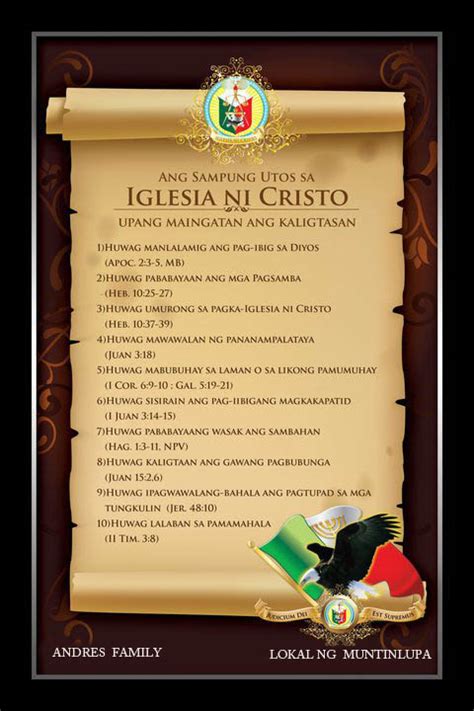 Read My Heart Out: Sampung utos sa Iglesia Ni Cristo (Ten commandments to Church Of Christ)