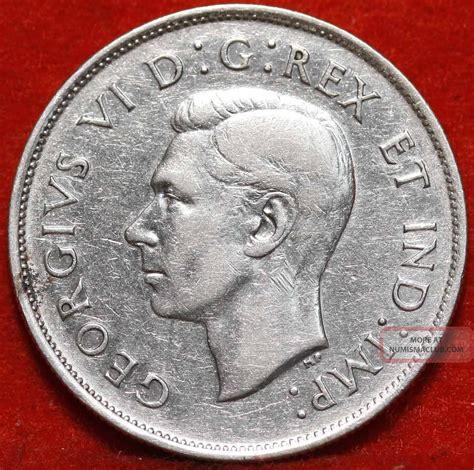 1939 Canada Silver 50 Cents Foreign Coin S/h