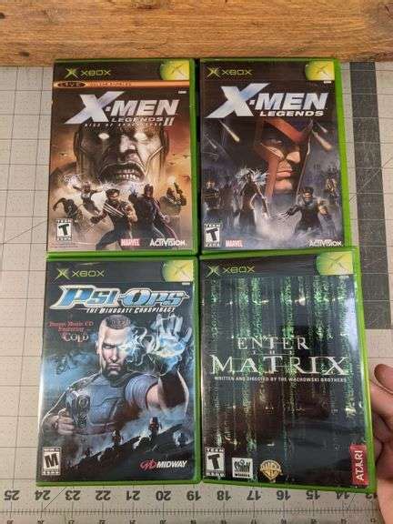 XBox: 4 games. x-men, enter the matrix, psi-ops - Bid On Estates Auction Services