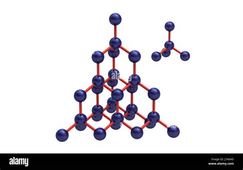 crystal lattice diamond atom model render carbon molecule crystal ...