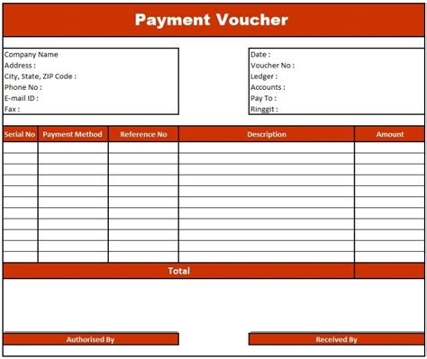 Cash Payment Voucher Format in Excel, Free Download