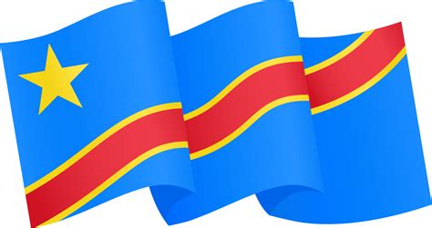 Democratic Republic of the Congo flag wave isolated on png or transparent background 21095717 PNG