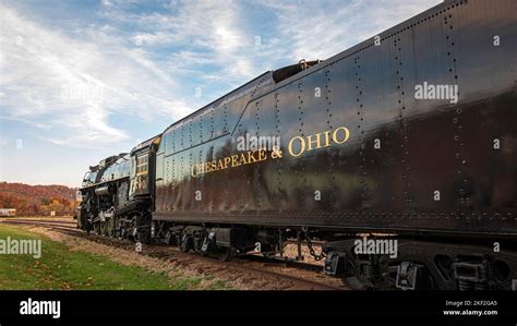 Dennison, Ohio, USA- Oct. 24, 2022: Locomotive engine at the Dennison ...