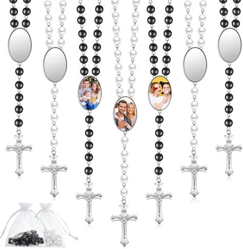 Buy 12 Pcs Sublimation Blanks Rosary Beads Necklace Set Catholic Rosary ...