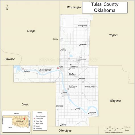 Map of Tulsa County, Oklahoma - Where is Located, Cities, Population ...