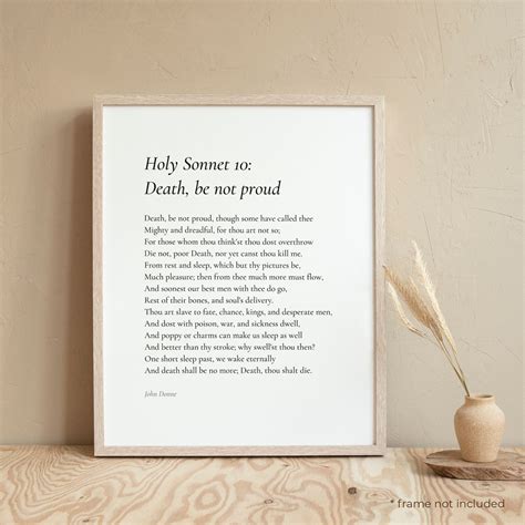 Holy Sonnet 10 Death by John Donne Poem Print Poetry Print | Etsy