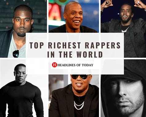 Top 20 Richest Rappers In The World | Rappers, First rapper, American ...