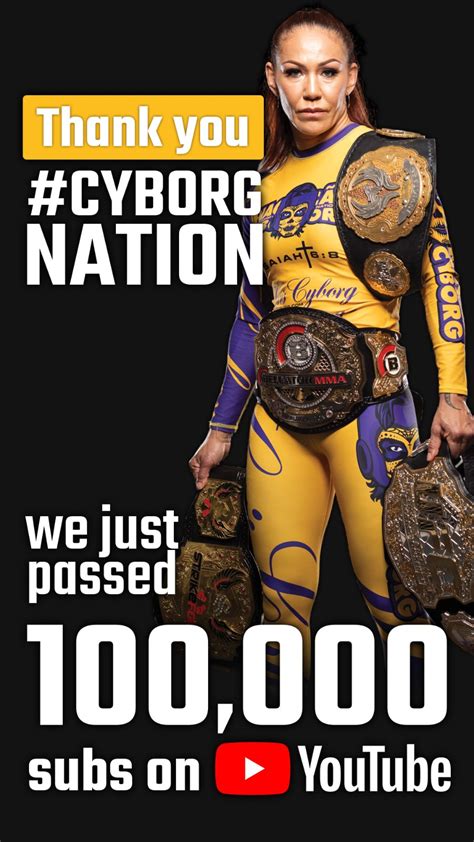 Cris Cyborg passes 100,000 Youtube Subscribers - Cris Cyborg Official Website