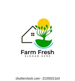 Illustration Farm Fresh Logo Design Vector Stock Vector (Royalty Free ...