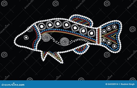 Aboriginal Dot Painting Fish