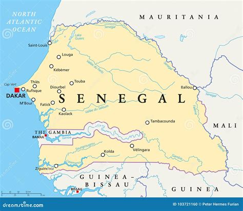 Senegal Political Map Cartoon Vector | CartoonDealer.com #201519003