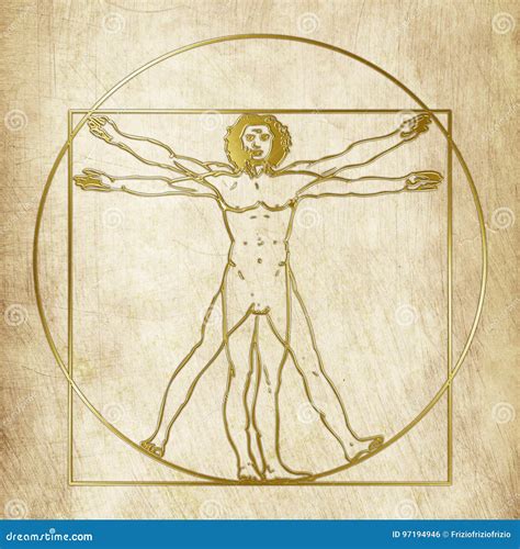 Vitruvian Man, Leonardo Da Vinci, Graphic Elaboration Editorial Photo - Illustration of history ...