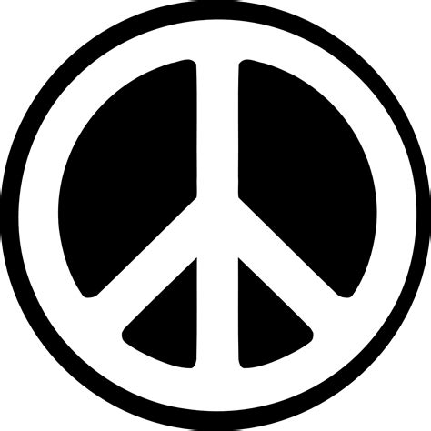 Peace sign clip art black and white free clipart - Clipartix