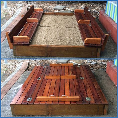 Sandpit with Seats and Convertible Lid