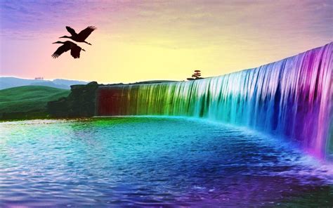 Rainbow Waterfall Wallpapers - Top Free Rainbow Waterfall Backgrounds ...